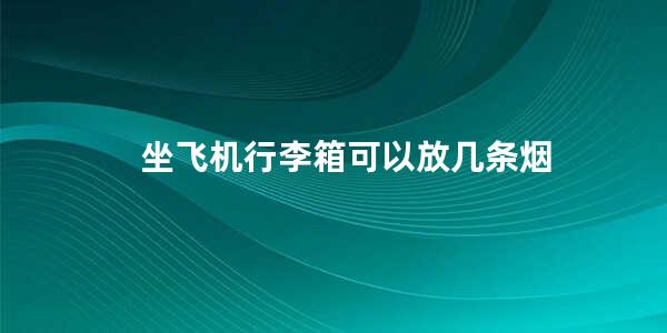 坐飞机行李箱可以放几条烟