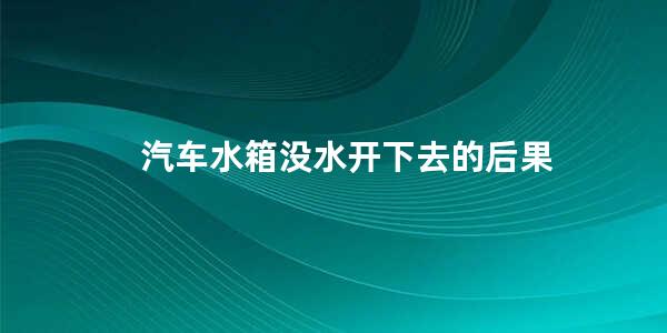 汽车水箱没水开下去的后果